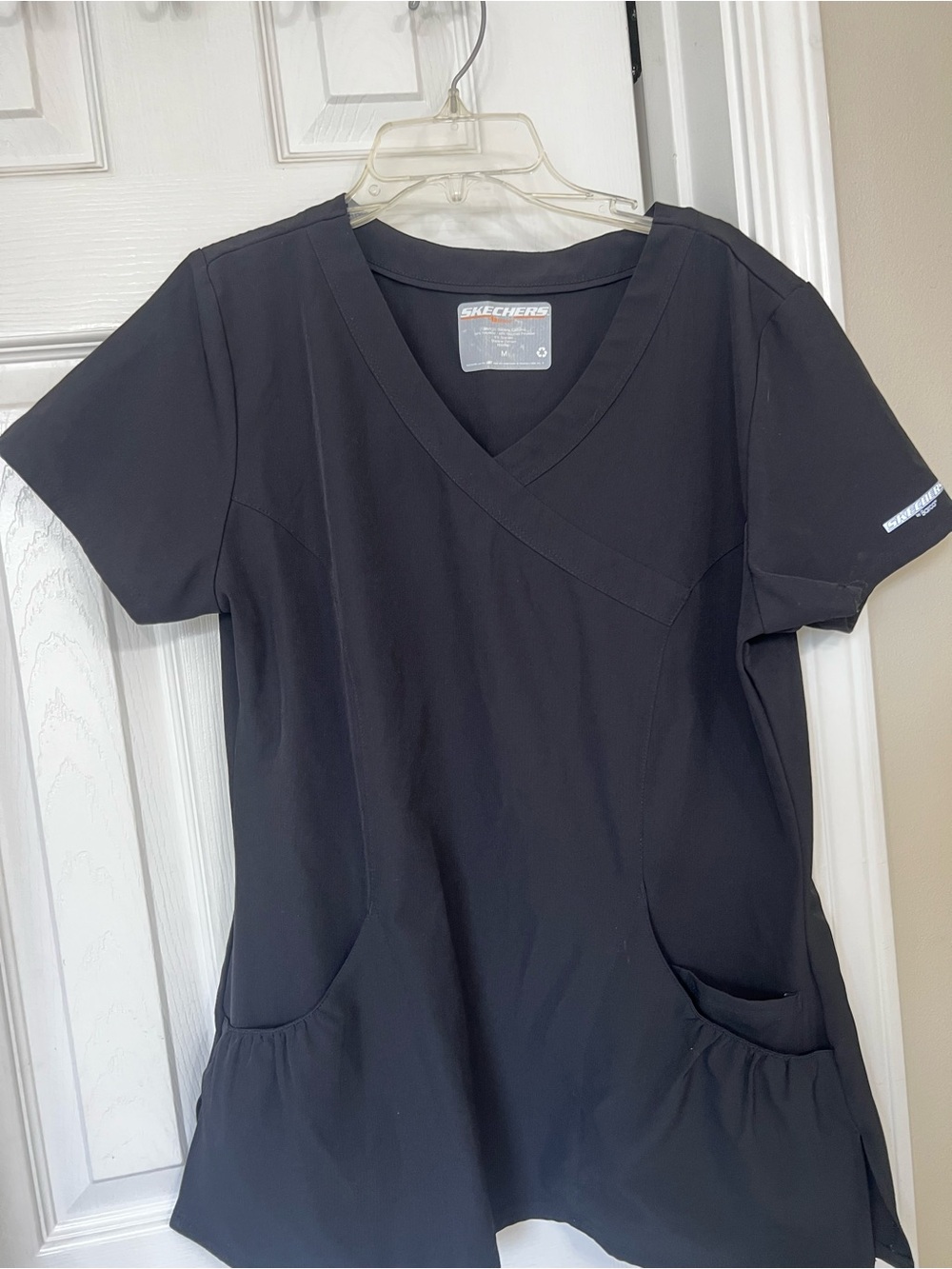 Skechers Black V-Neck Short Sleeve Scrub Top